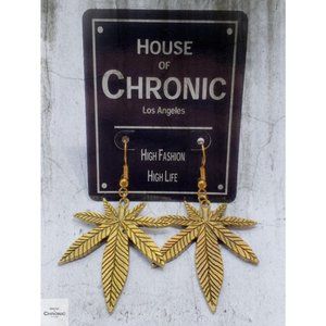 The Dank Drop Antique Gold Cannabis weed teardrop